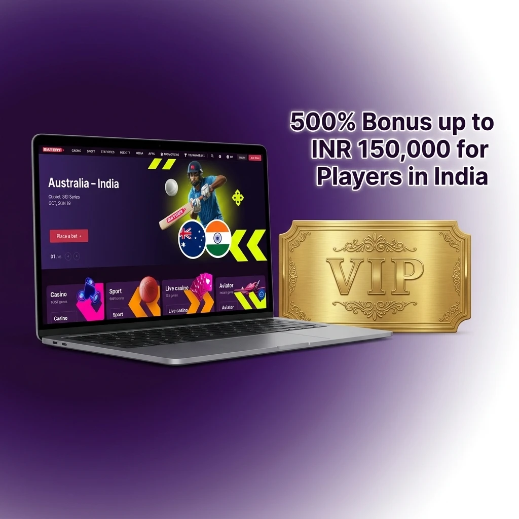 Batery 500% welcome bonus up to INR 150,000 for Indian players with UPI, PhonePe and Paytm deposits