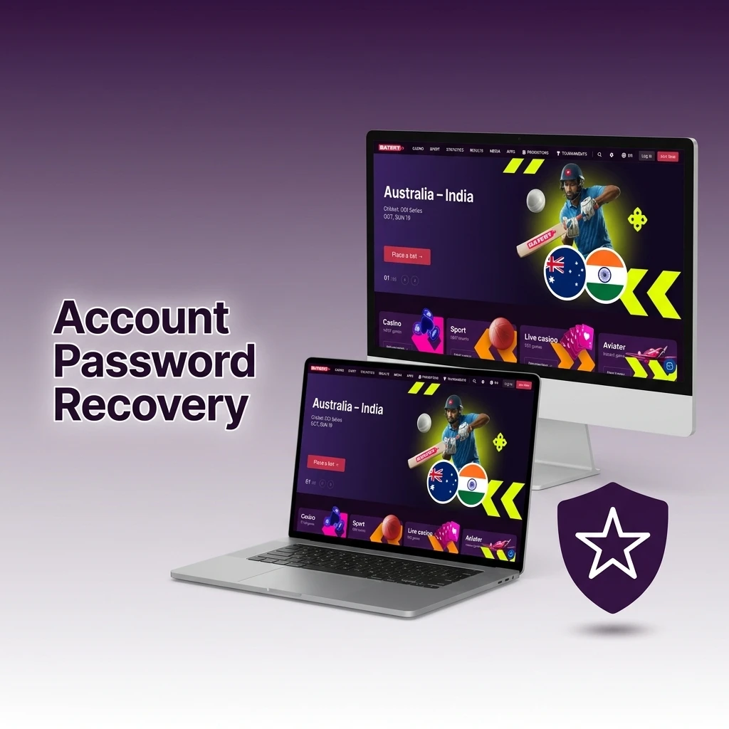 Batery account password recovery steps showing forgot password process to reset login credentials via email or OTP