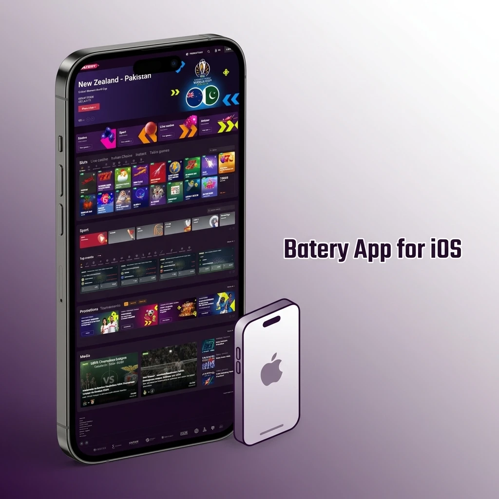 Batery iOS app download guide for iPhone and iPad showing App Store installation steps for betting and casino gaming