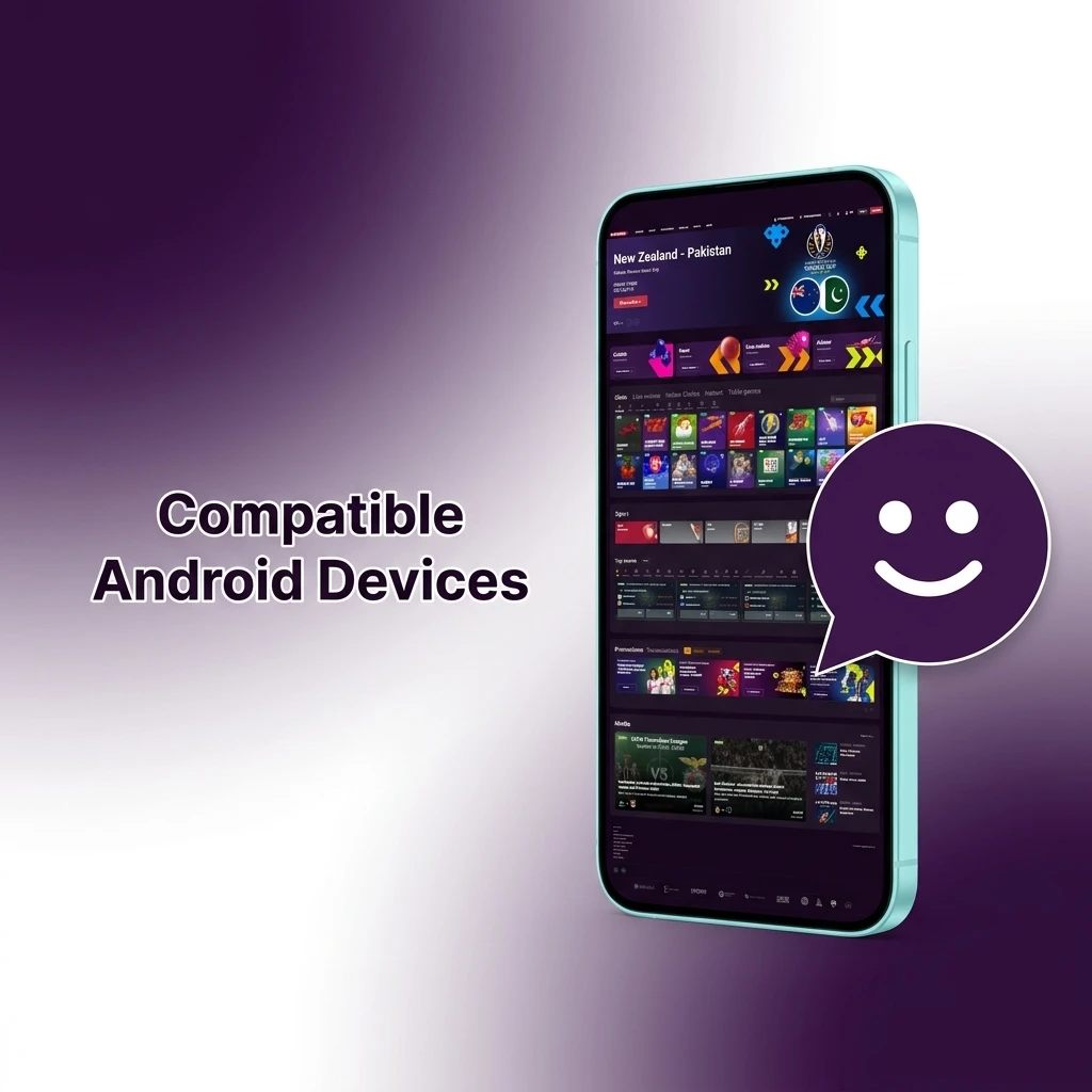 List of compatible Android devices for Batery app including Samsung, Redmi, Realme, OnePlus, Vivo, and OPPO models