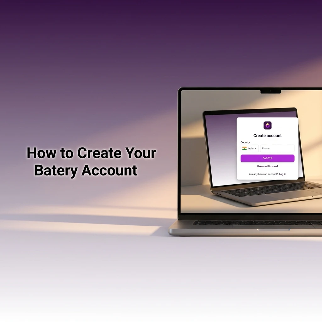 Step-by-step guide on how to create a Batery account for casino games, sports betting, and INR 150,000 welcome bonus