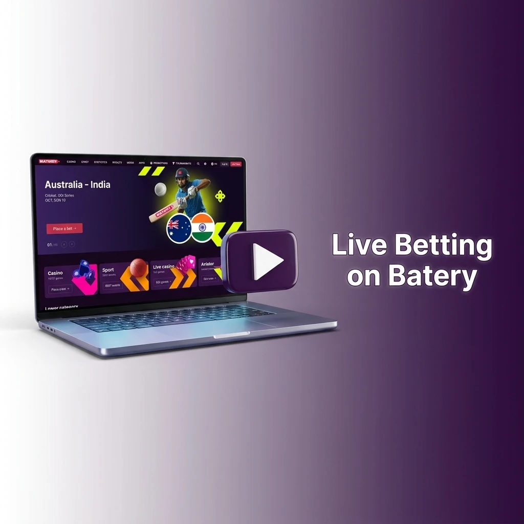Live betting on Batery with real-time odds across Cricket, Football, Tennis, Kabaddi, eSports and more in-play markets