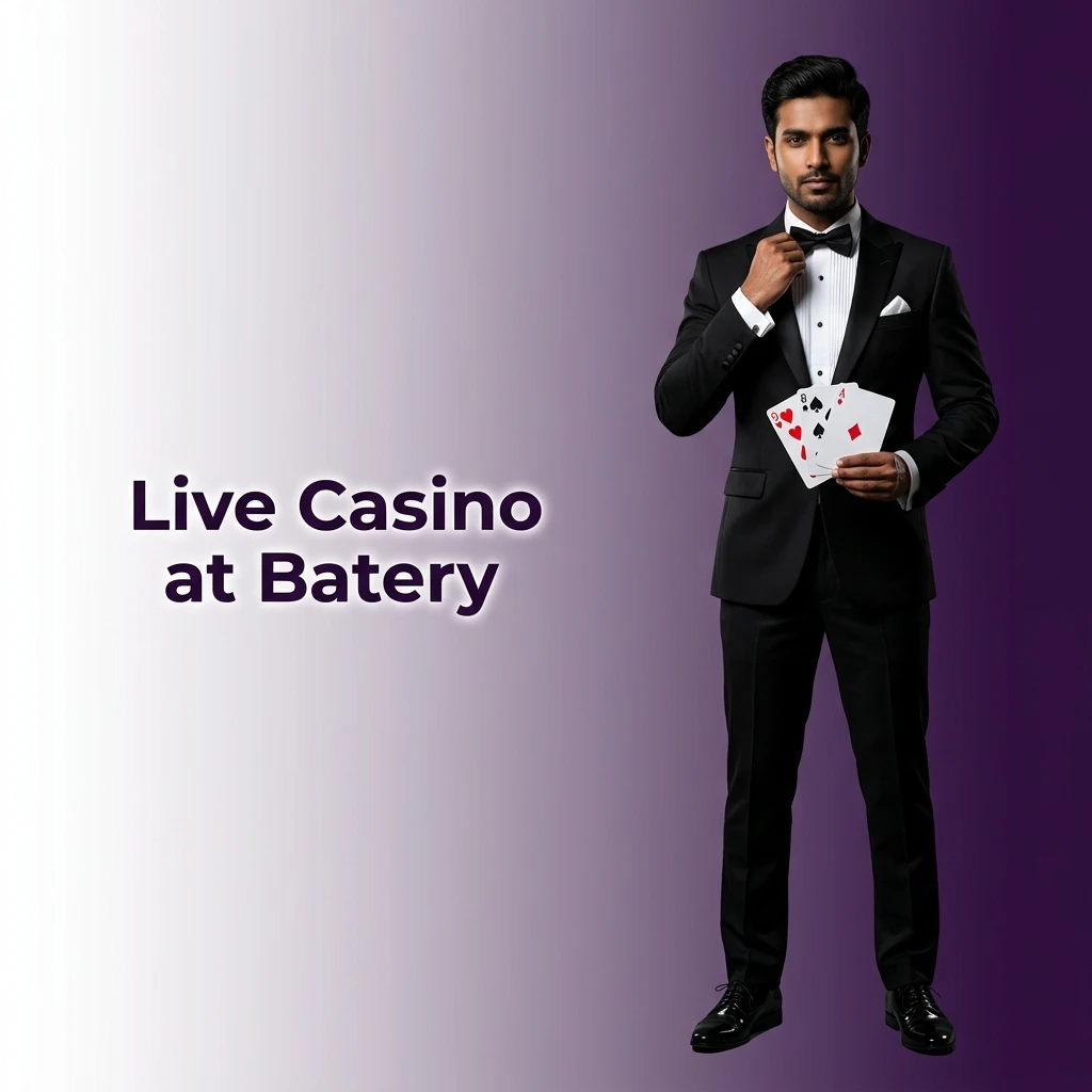 Live casino at Batery with professional dealers streaming HD games including Andar Bahar, Teen Patti, Roulette, Blackjack, Baccarat