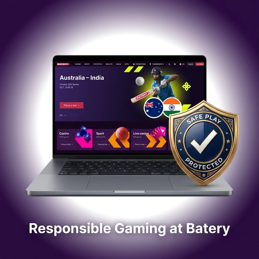 Batery responsible gaming tools including deposit limits, self-exclusion, and underage protection for safe play