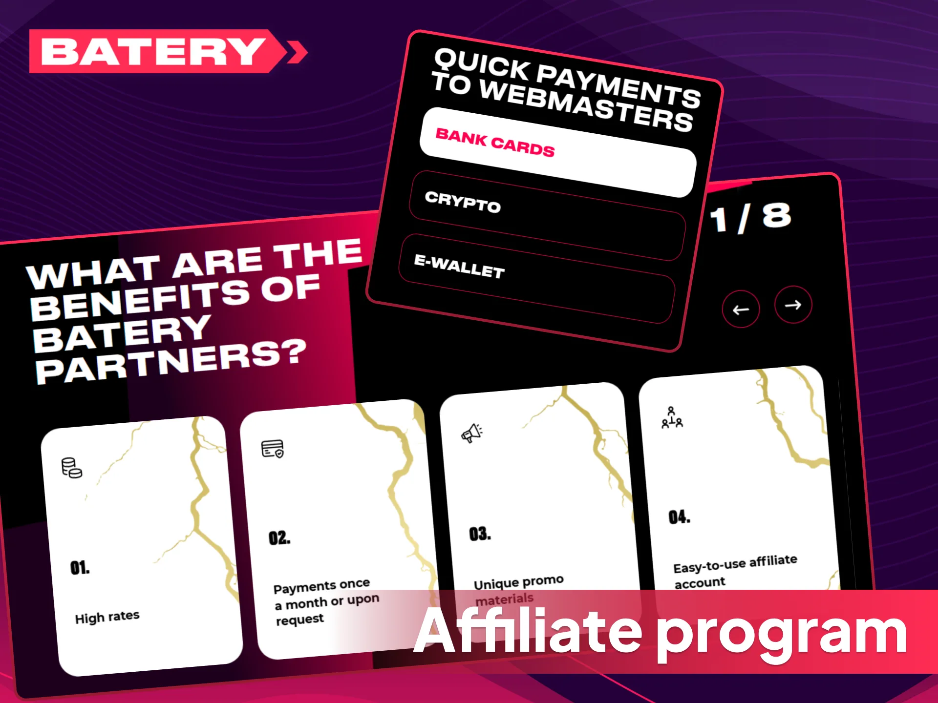 Join the Batery affiliate programme to start earning commissions.