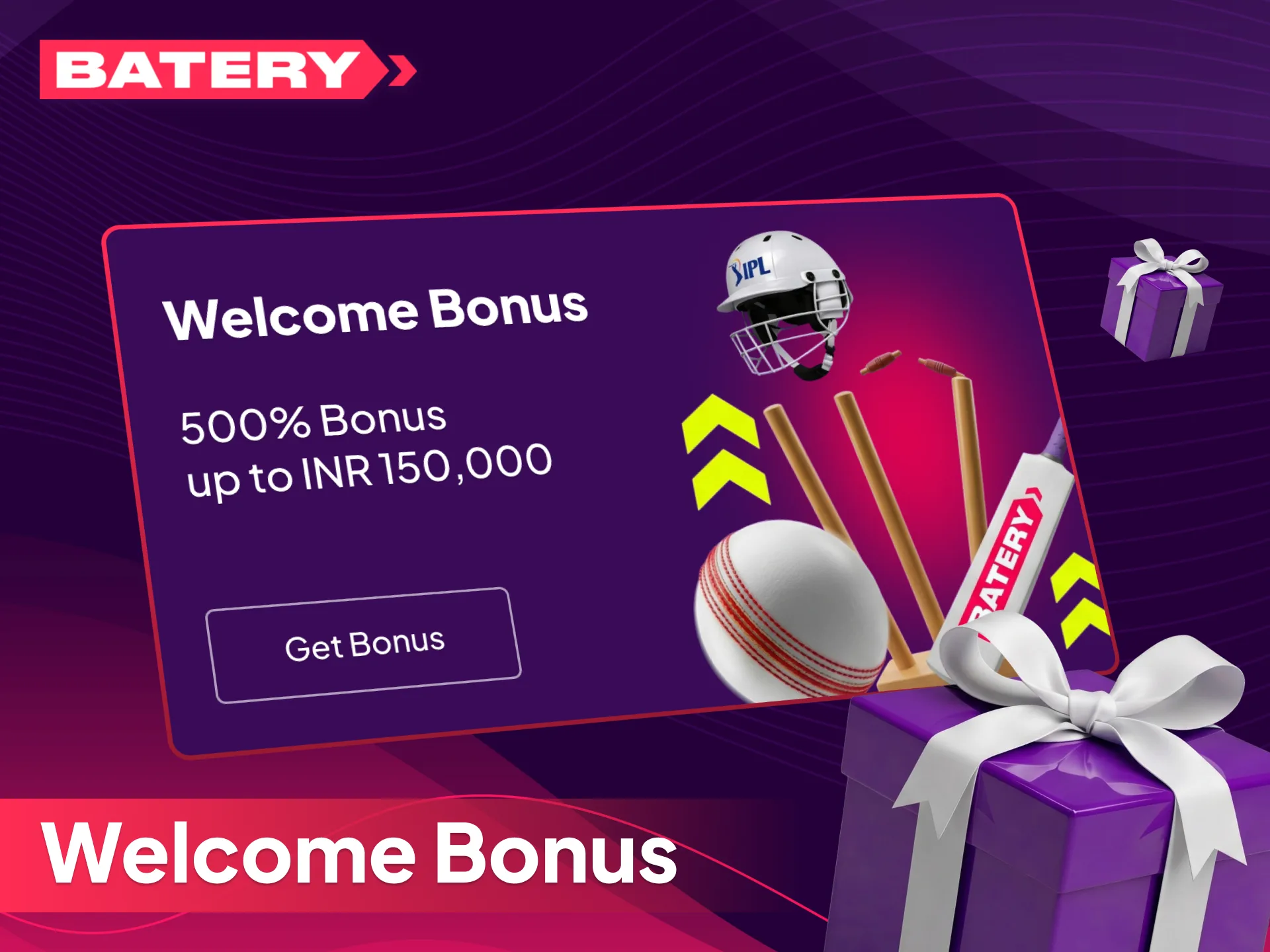 Claim your massive 500% welcome bonus at Batery Casino.