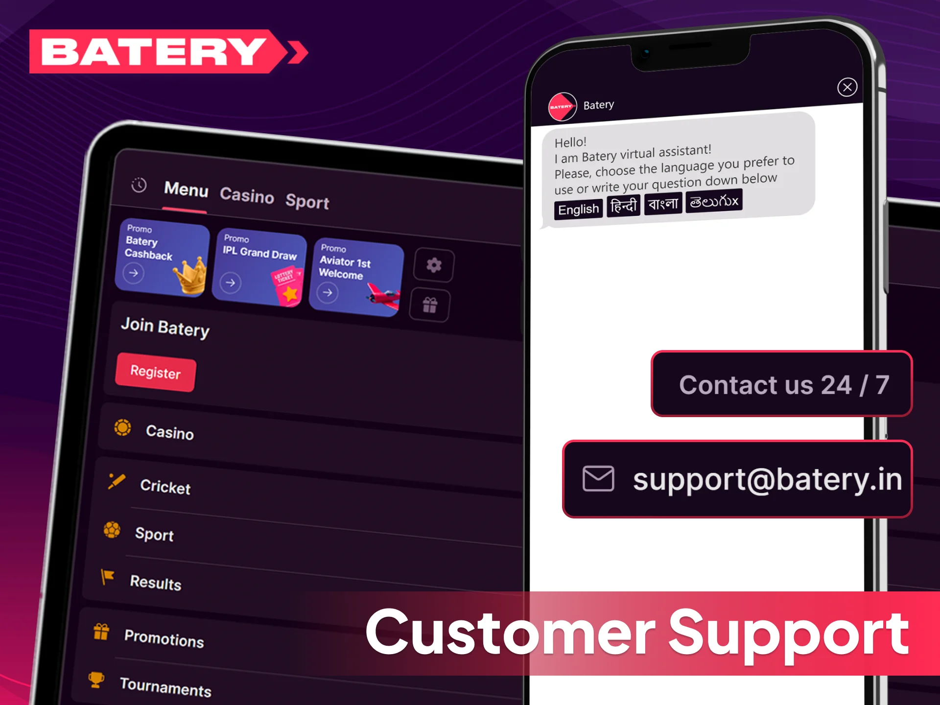 Contact Batery India customer support for help with deposit issues.